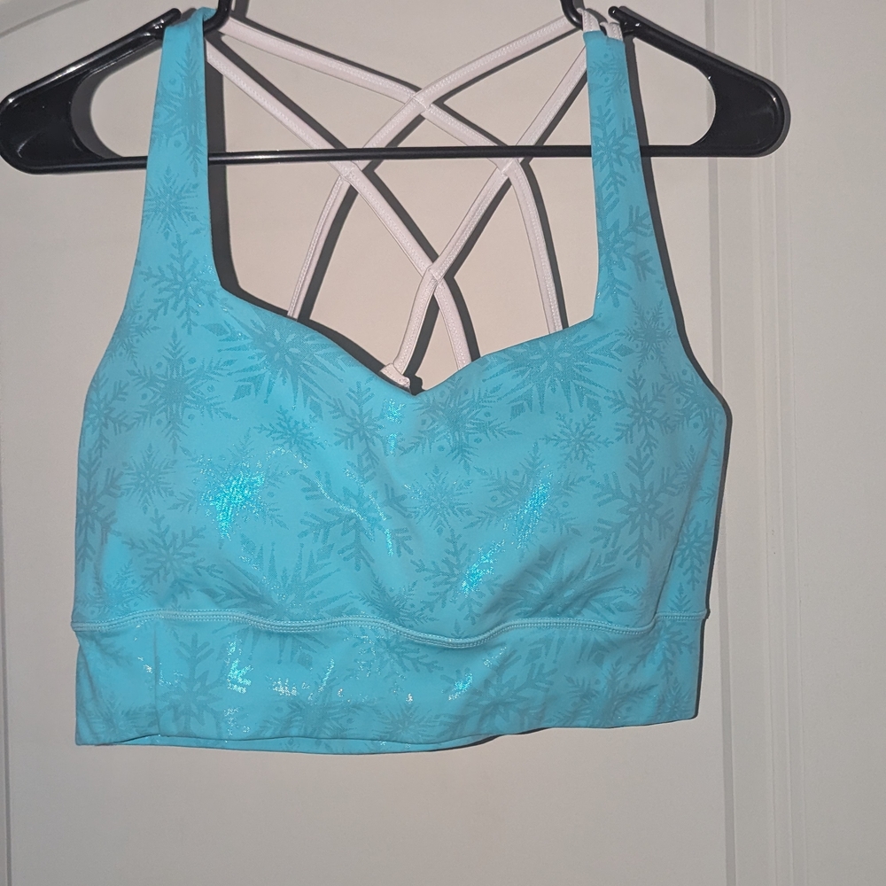 Blue Women's Bra with Crisscross Back